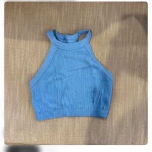 Aerie Blue Ribbed Crop Top